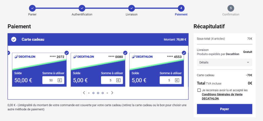 Comment économiser avec les bons d'achat Igraal 43 exemple-utilisation-carte-cadeau-igraal-sur-decathlon-2