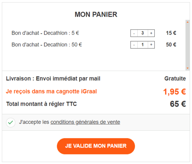 Comment économiser avec les bons d'achat Igraal 44 exemple-utilisation-carte-cadeau-igraal-sur-decathlon