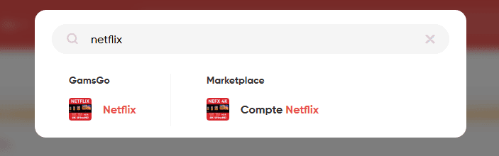 Netflix-Konten bei GamsGo