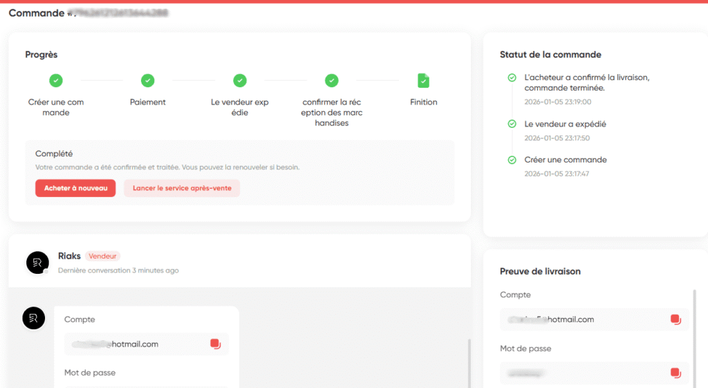 Abonnement Netflix pas cher à moins de 2€/mois sans VPN 40 Réception des accès Netflix sur la marketplace GamsGo