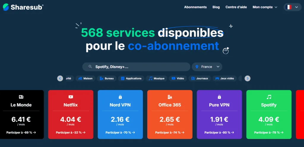 Sitio Sharesub comparte suscripciones