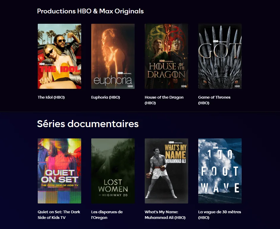 catalogue films et series max hbo