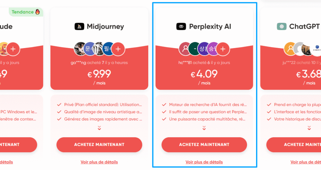 Comment avoir Perplexity moins cher (4€/mois) sans VPN 39 Abonnement à Perplexity - onglet IA sur GamsGo