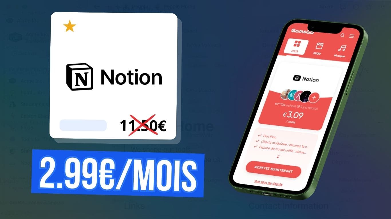 Abonnement Notion pas cher