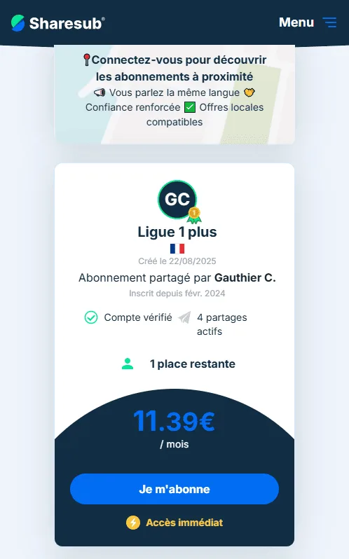 Sharesub operation - choice of subscription