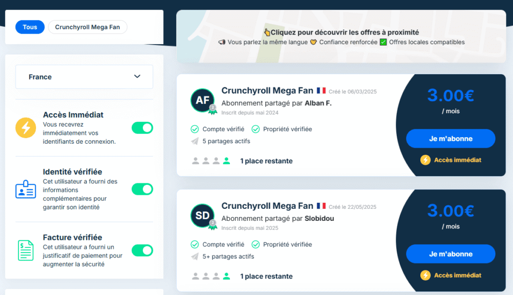 Avis Sharesub : le partage d'abonnements made in France 38 Trouver un co-abonné sur Sharesub