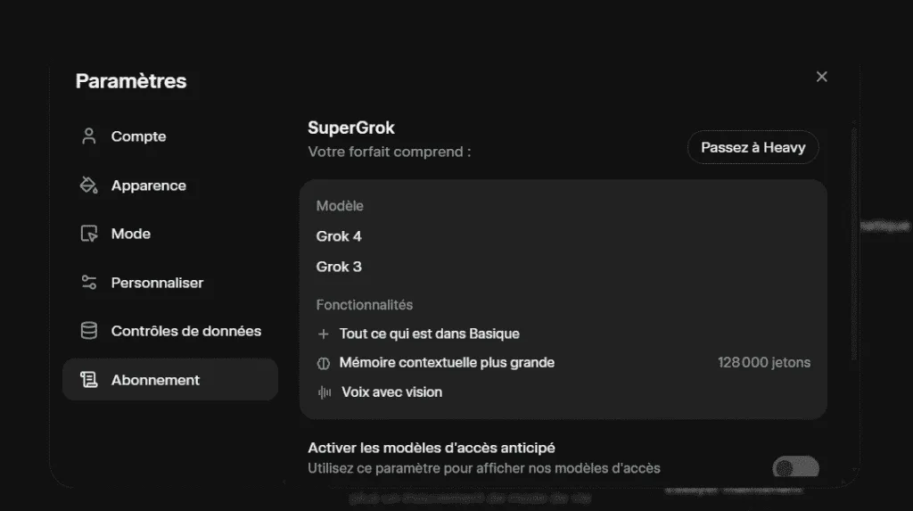 SuperGrok account bekijken