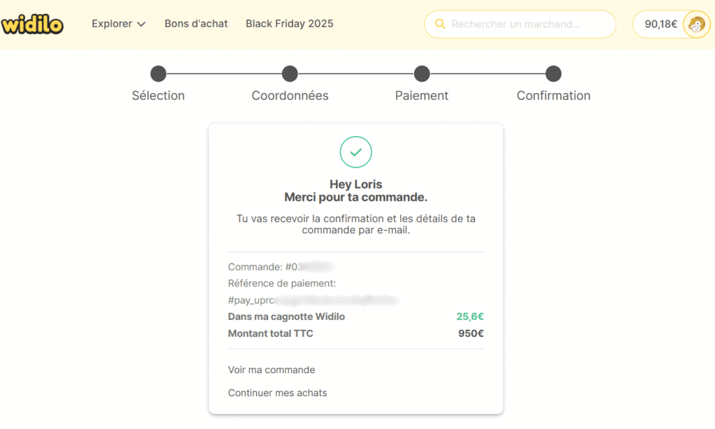Réductions Airbnb : trouver les meilleurs cashback et codes promo 44 page validation de paiement du bon d’achat