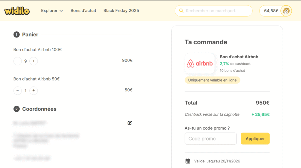 Réductions Airbnb : trouver les meilleurs cashback et codes promo 43 Choix des cartes cadeaux Airbnb sur Widilo
