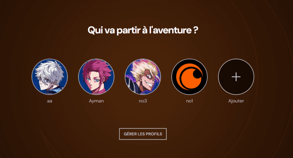 Profilo dell'account Crunchyroll