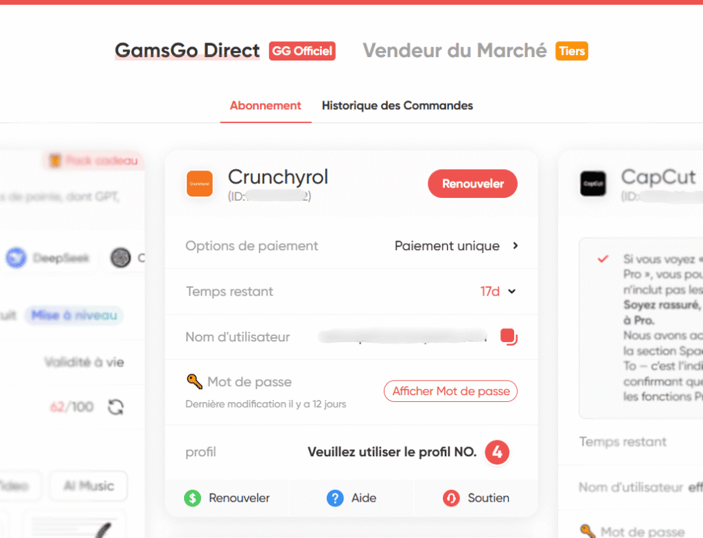 Abbonamento a Crunchyroll su GamsGo