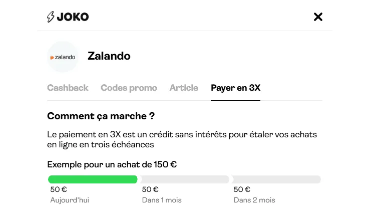 Paiements 3x joko