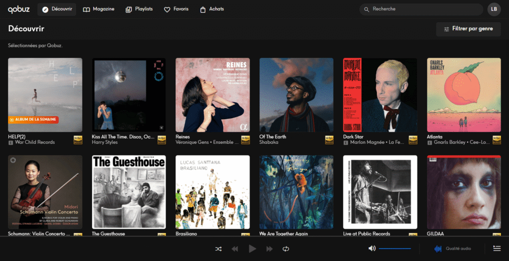 Quelle plateforme de streaming musical est la moins chère en 2026 ? 40 Interface web Qobuz