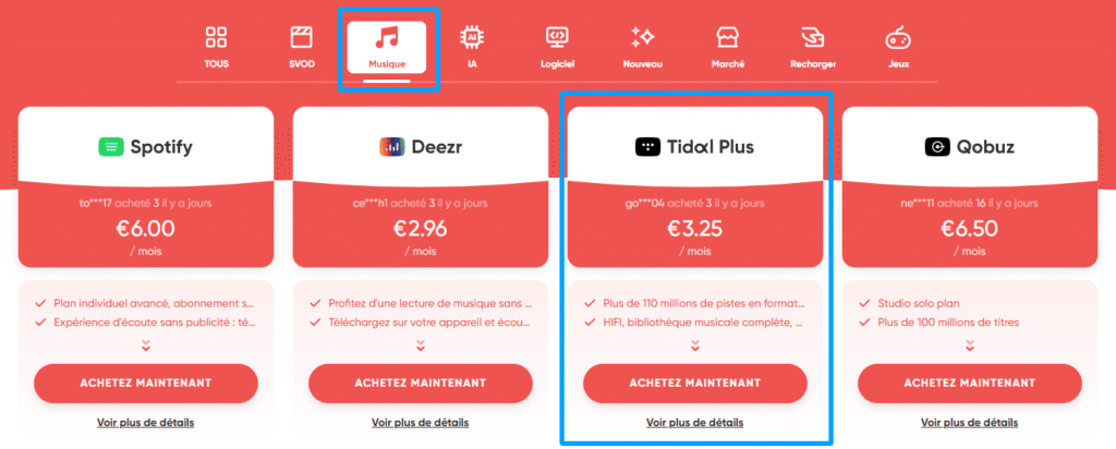 Trouver Tidal sur GamsGo