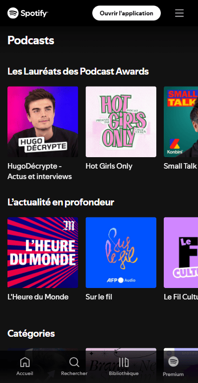 Podcasts sur Spotify