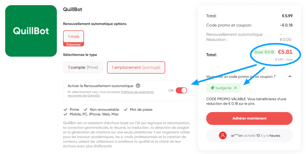 Comment avoir QuillBot moins cher dès 5,8€/mois très simplement ? 37 Astuces pour économiser encore plus sur l'abonnement QuillBot