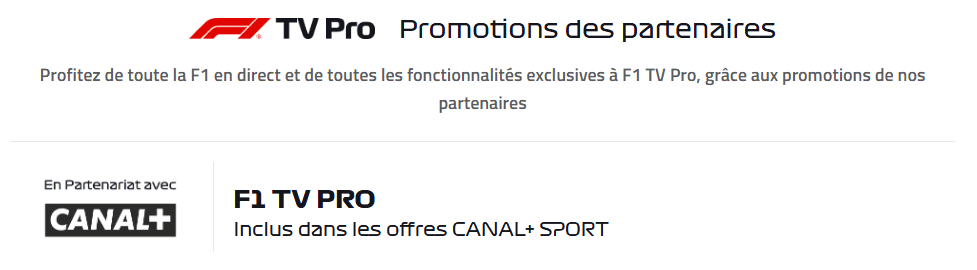F1 en direct via le partenaire canal+