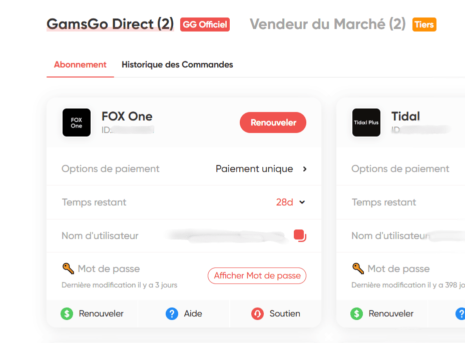 Récupérer identifiants de connexion Fox One